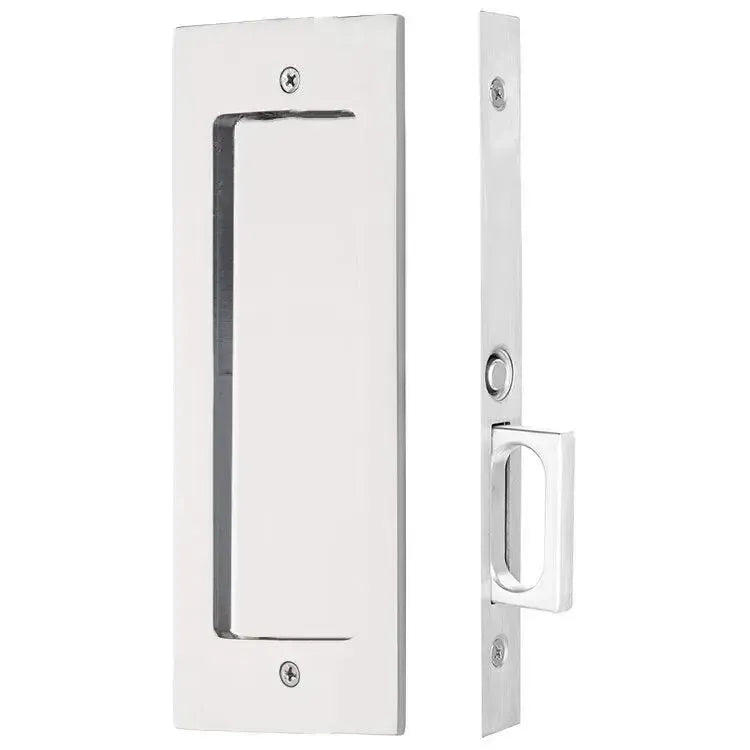 Emtek Modern Rectangular Pocket Door Mortise Lock in Polished Chrome finish