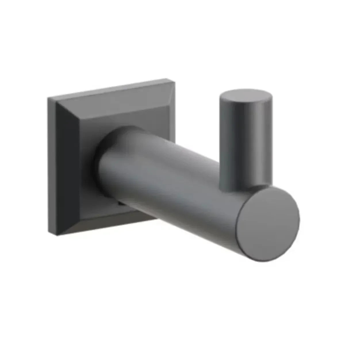 Emtek Modern Tubular Brass Single Hook with Chamfered Square Rosette Flat Black