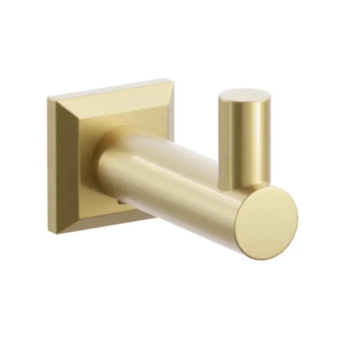 Emtek Modern Tubular Brass Single Hook with Chamfered Square Rosette French Antique