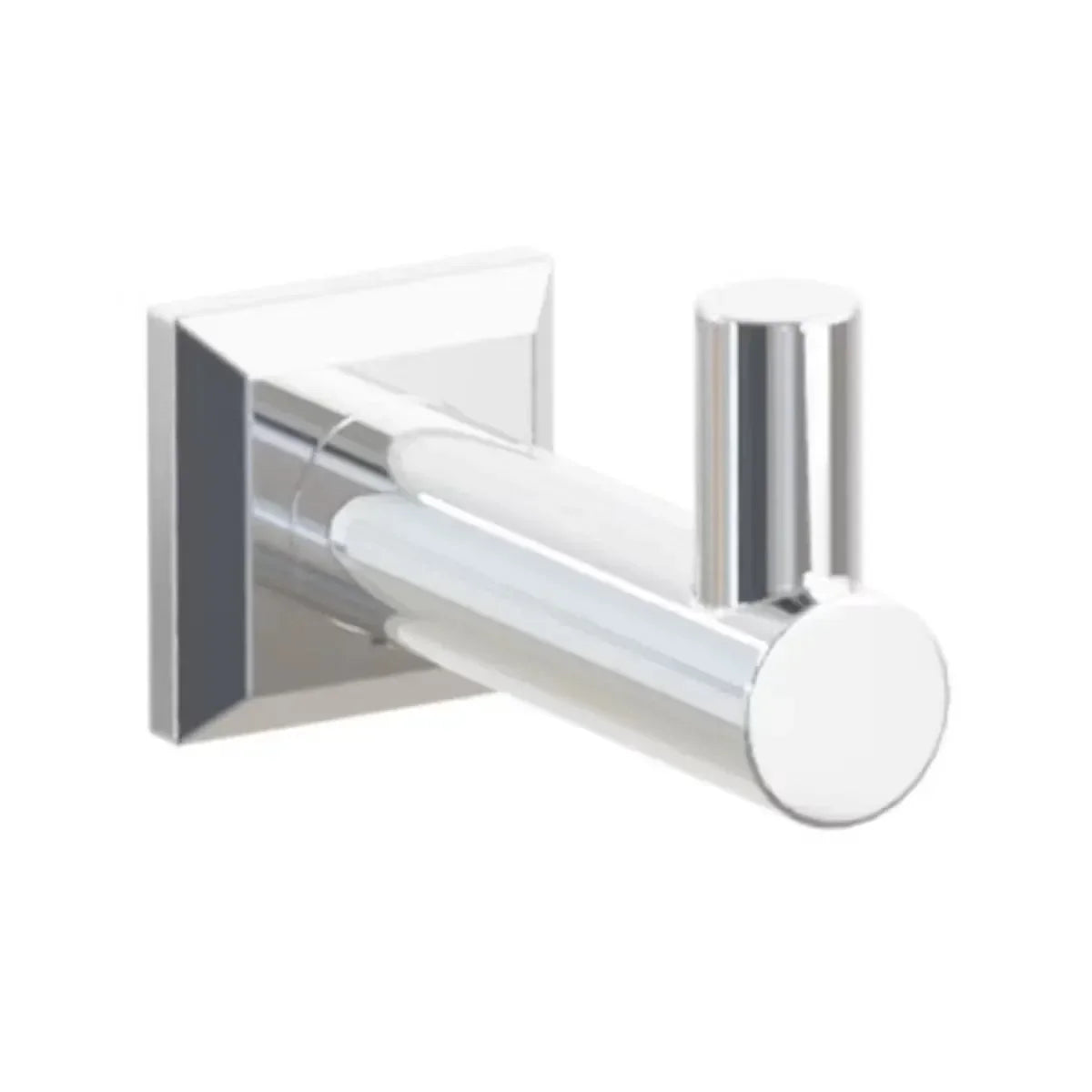 Emtek Modern Tubular Brass Single Hook with Chamfered Square Rosette Polished Chrome
