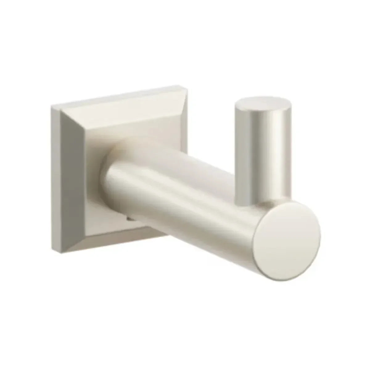 Emtek Modern Tubular Brass Single Hook with Chamfered Square Rosette Satin Nickel
