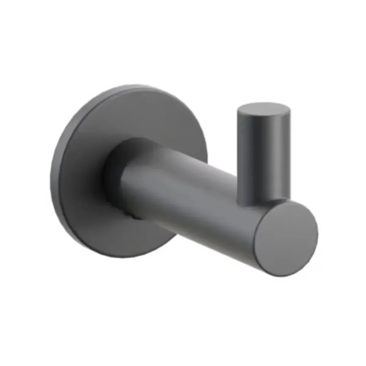 The Emtek Modern Tubular Brass Single Hook with Small Disc Rosette in Flat Black finish.