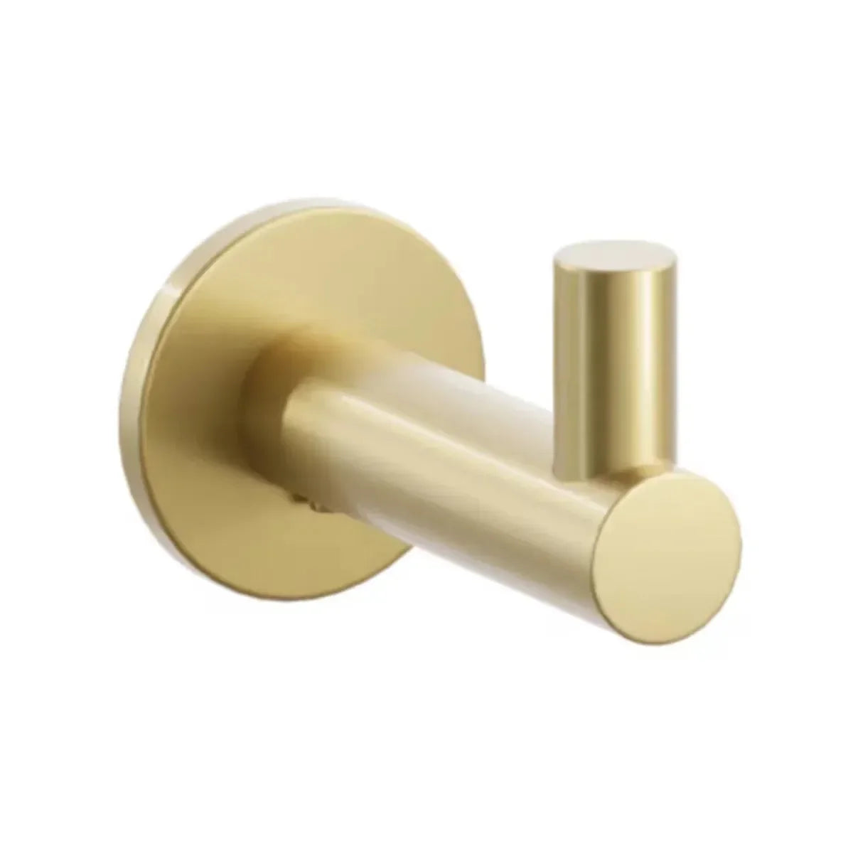 The Emtek Modern Tubular Brass Single Hook with Small Disc Rosette in French Antique finish.