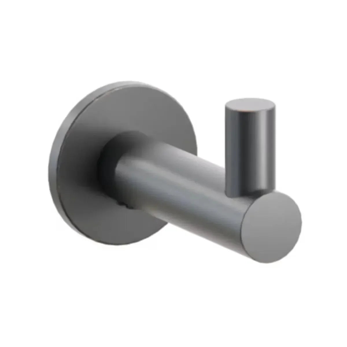 The Emtek Modern Tubular Brass Single Hook with Small Disc Rosette in Oil Rubbed Bronze finish.