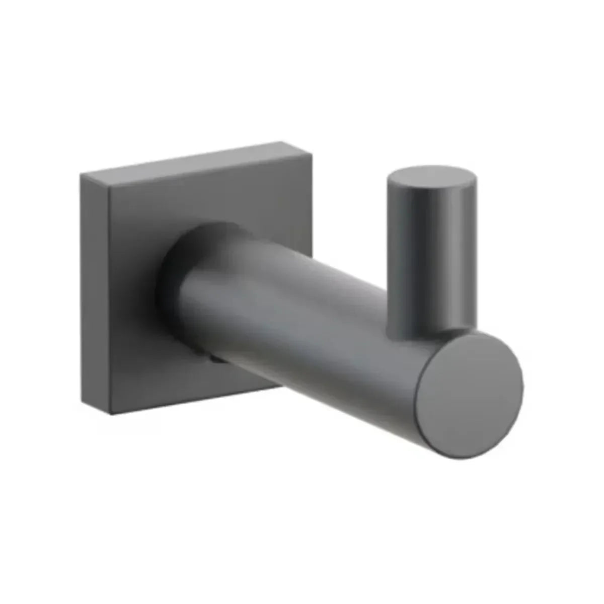 Emtek Modern Tubular Brass Single Hook with Small Square Rosette Flat Black