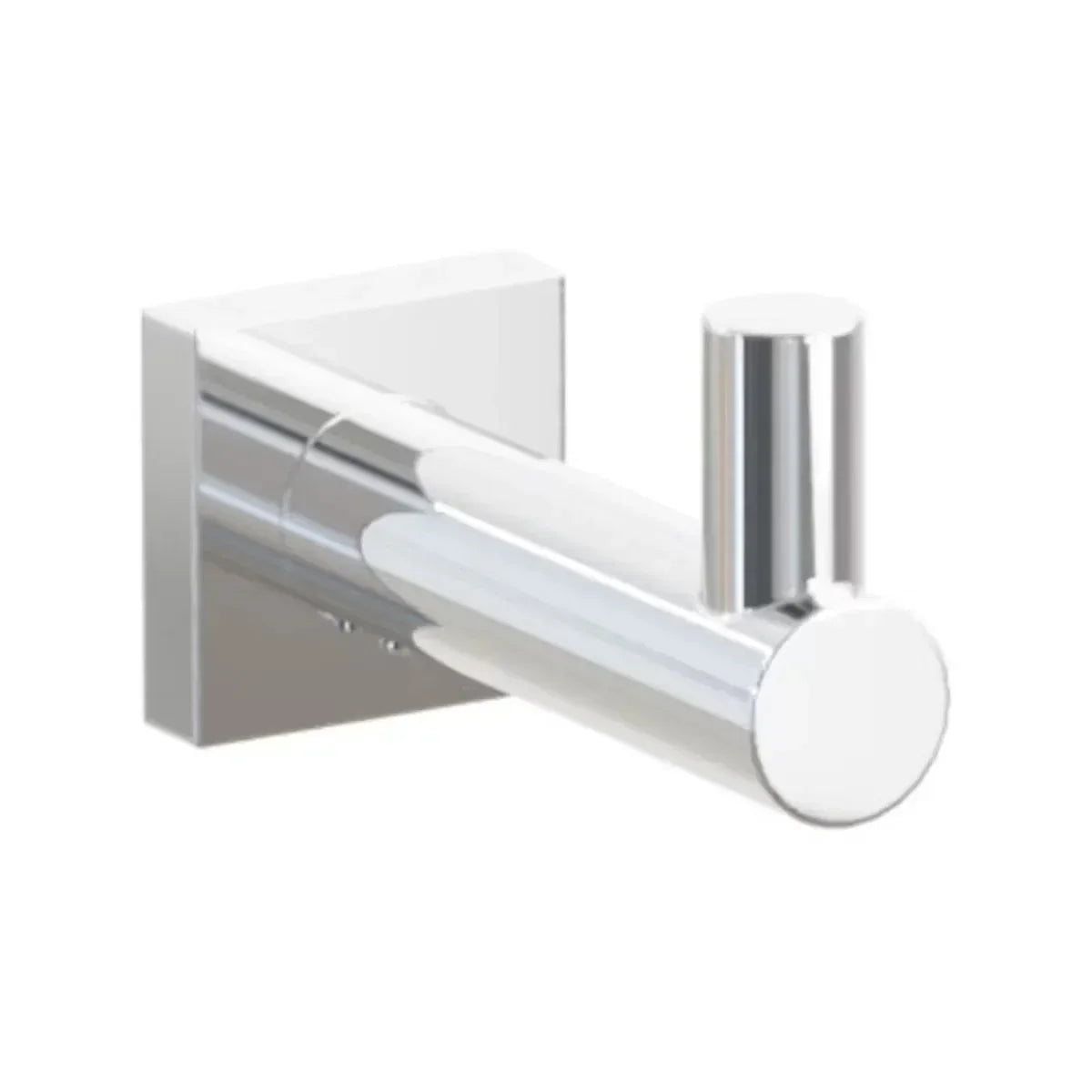Emtek Modern Tubular Brass Single Hook with Small Square Rosette Polished Chrome