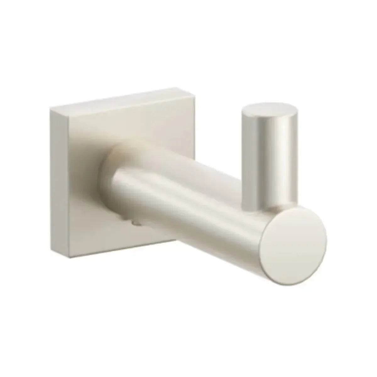 Emtek Modern Tubular Brass Single Hook with Small Square Rosette Satin Nickel