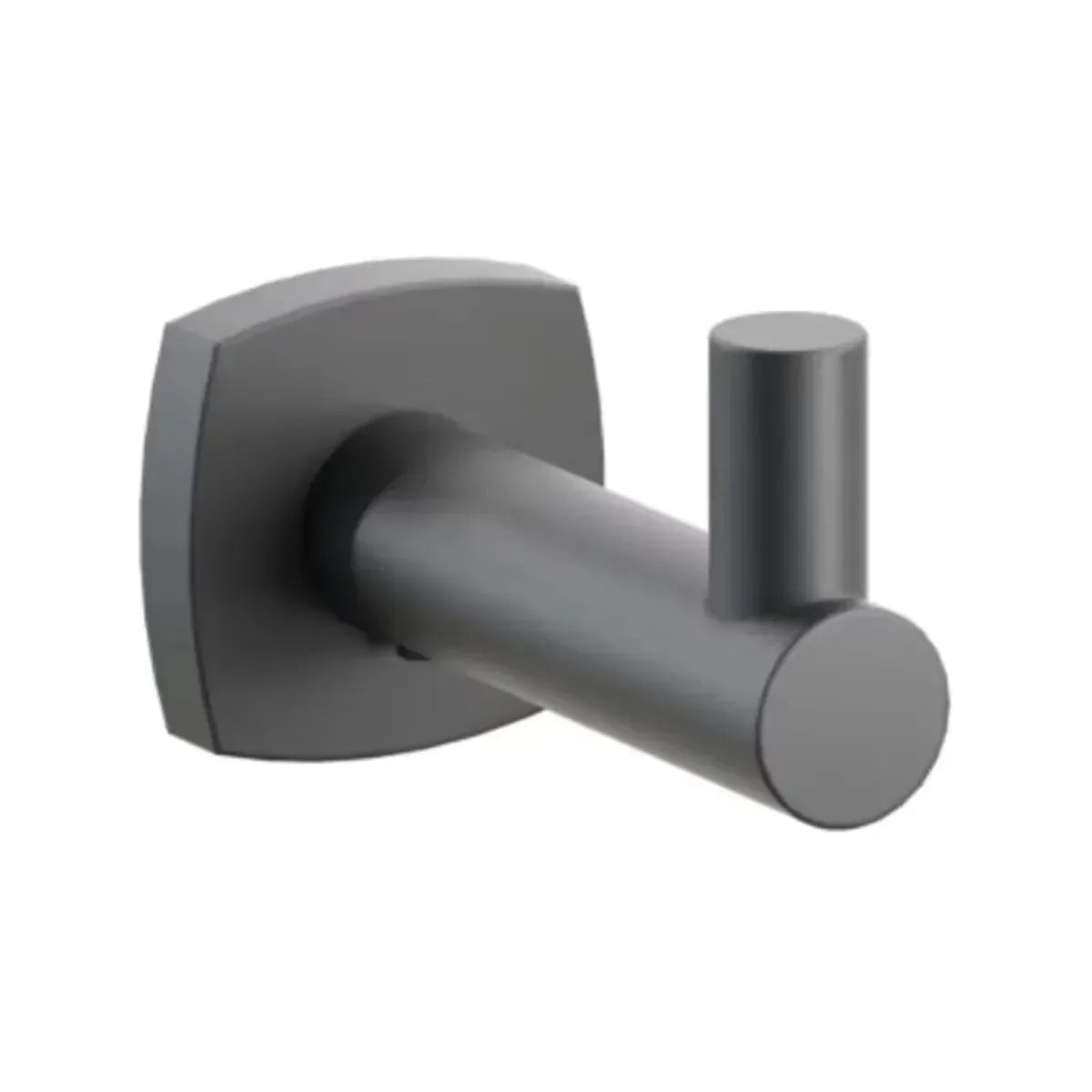 Emtek Modern Tubular Brass Single Hook with Soft Square Rosette Flat Black