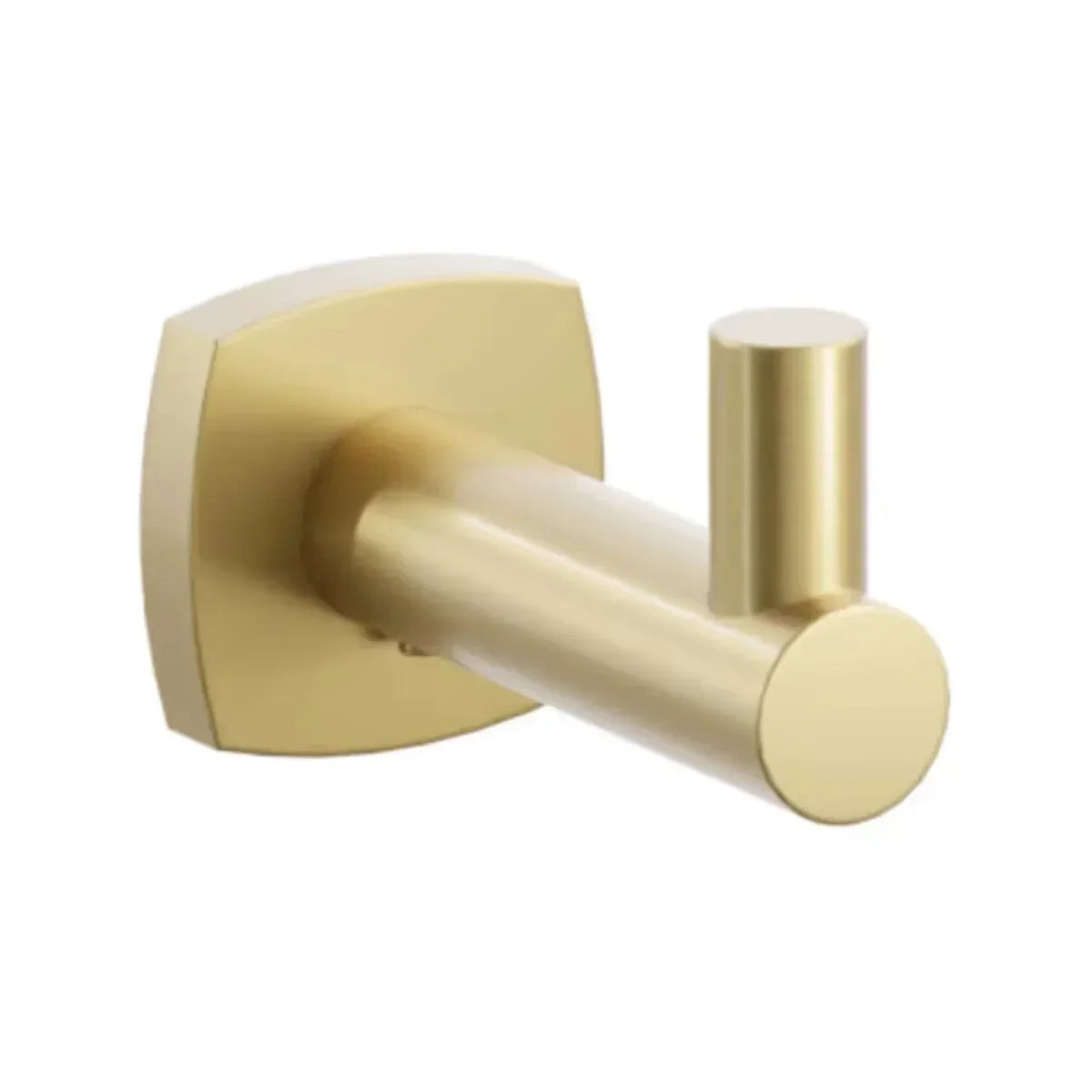 Emtek Modern Tubular Brass Single Hook with Soft Square Rosette French Antique