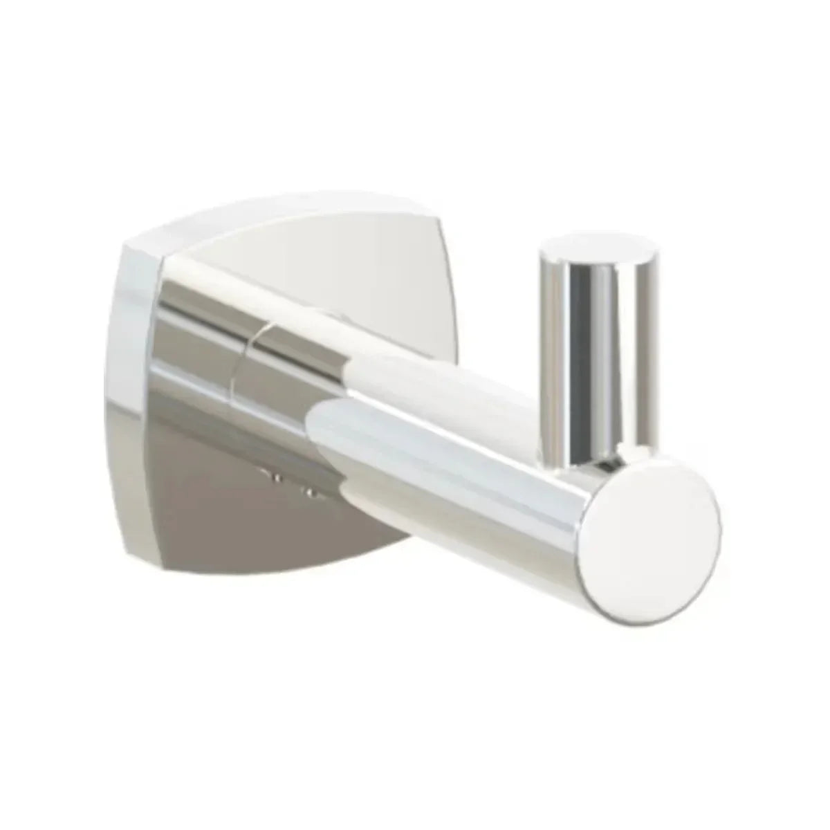 Emtek Modern Tubular Brass Single Hook with Soft Square Rosette Lifetime Polished Nickel