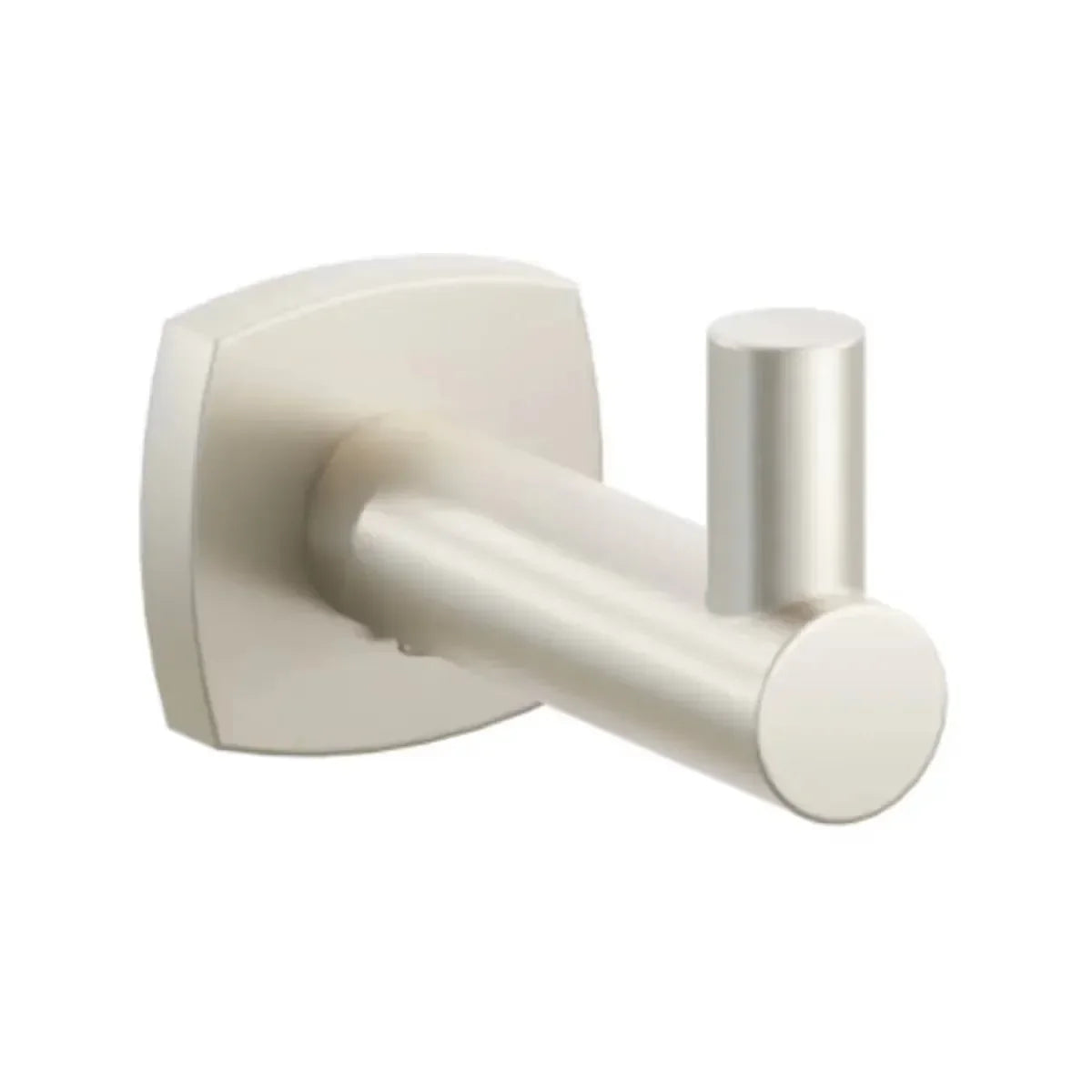 Emtek Modern Tubular Brass Single Hook with Soft Square Rosette Satin Nickel