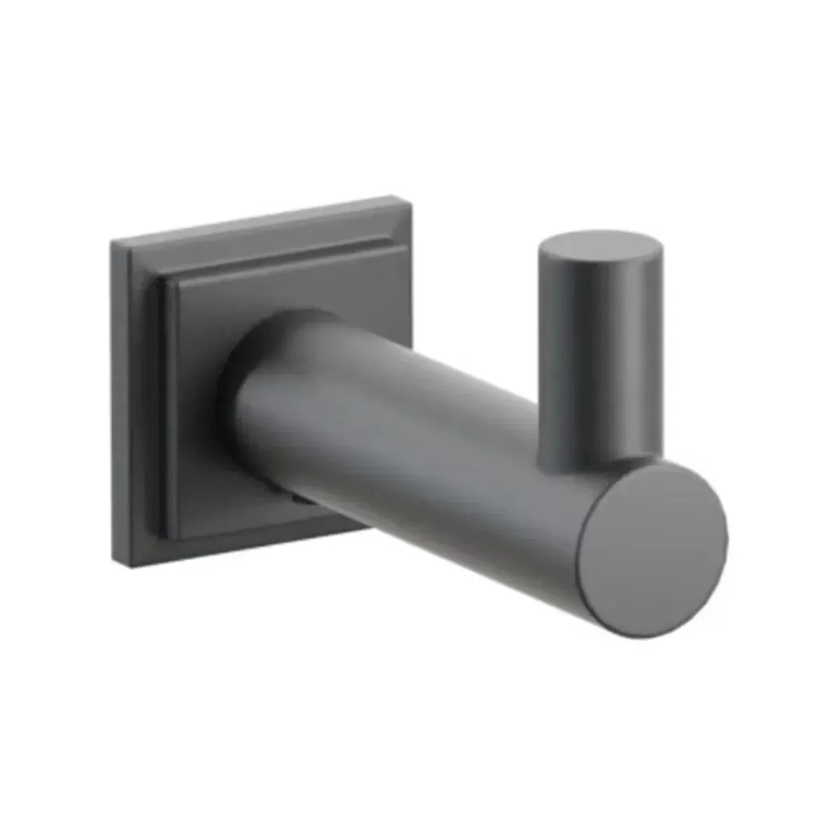 Emtek Modern Tubular Brass Single Hook with Step Square Rosette Flat Black