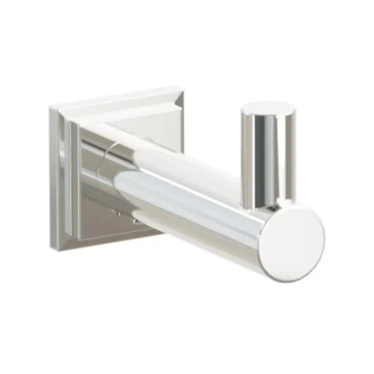 Emtek Modern Tubular Brass Single Hook with Step Square Rosette Lifetime Polished Nickel