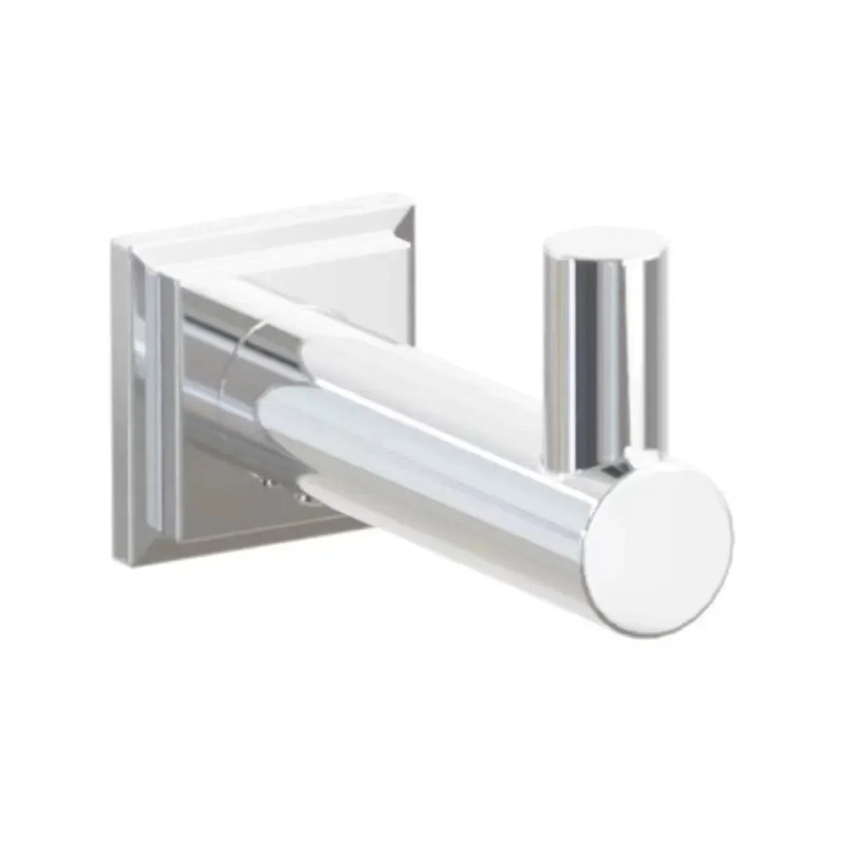 Emtek Modern Tubular Brass Single Hook with Step Square Rosette Polished Chrome