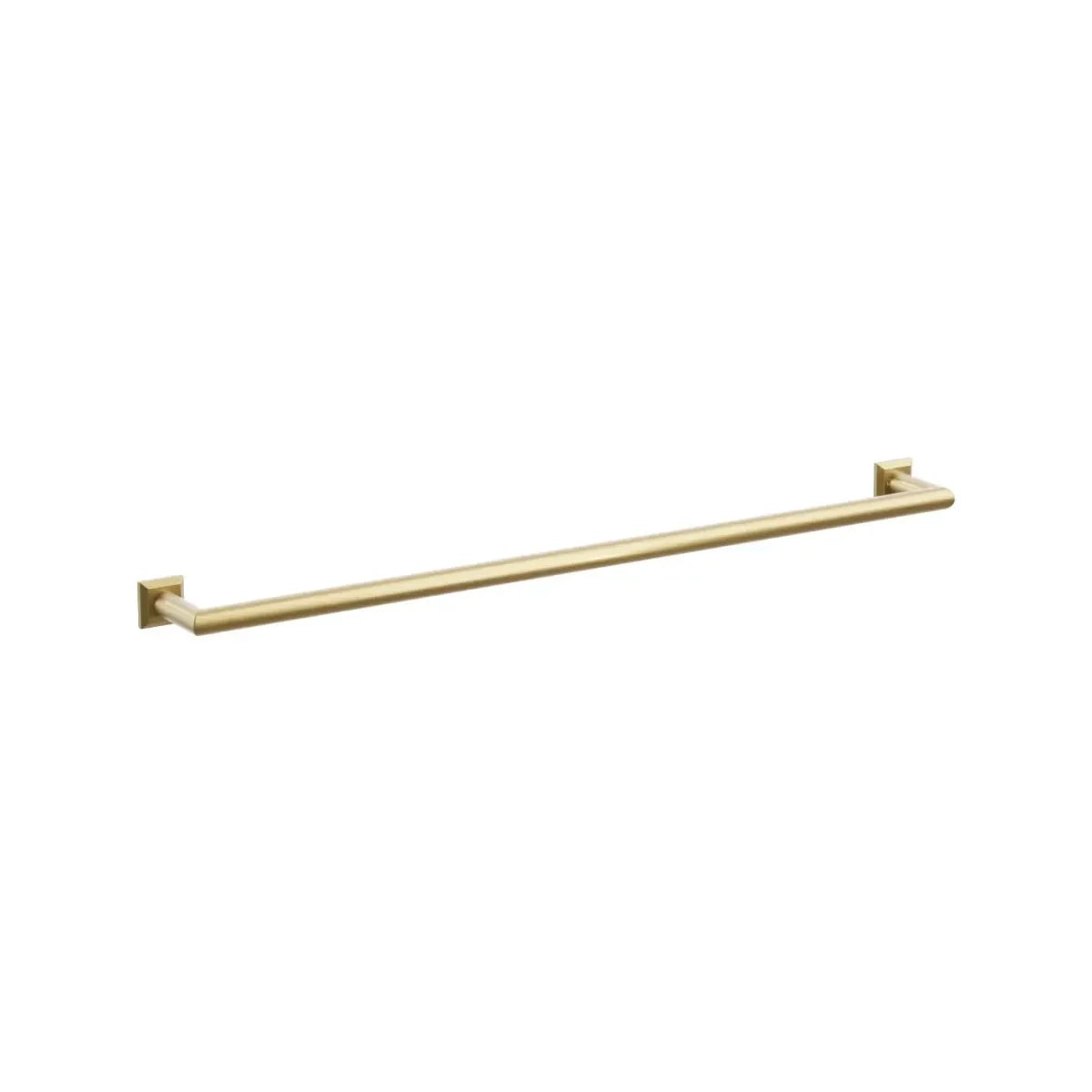 The Emtek Modern Tubular Towel Bar with Chamfered Square Rosette in French Antique finish.