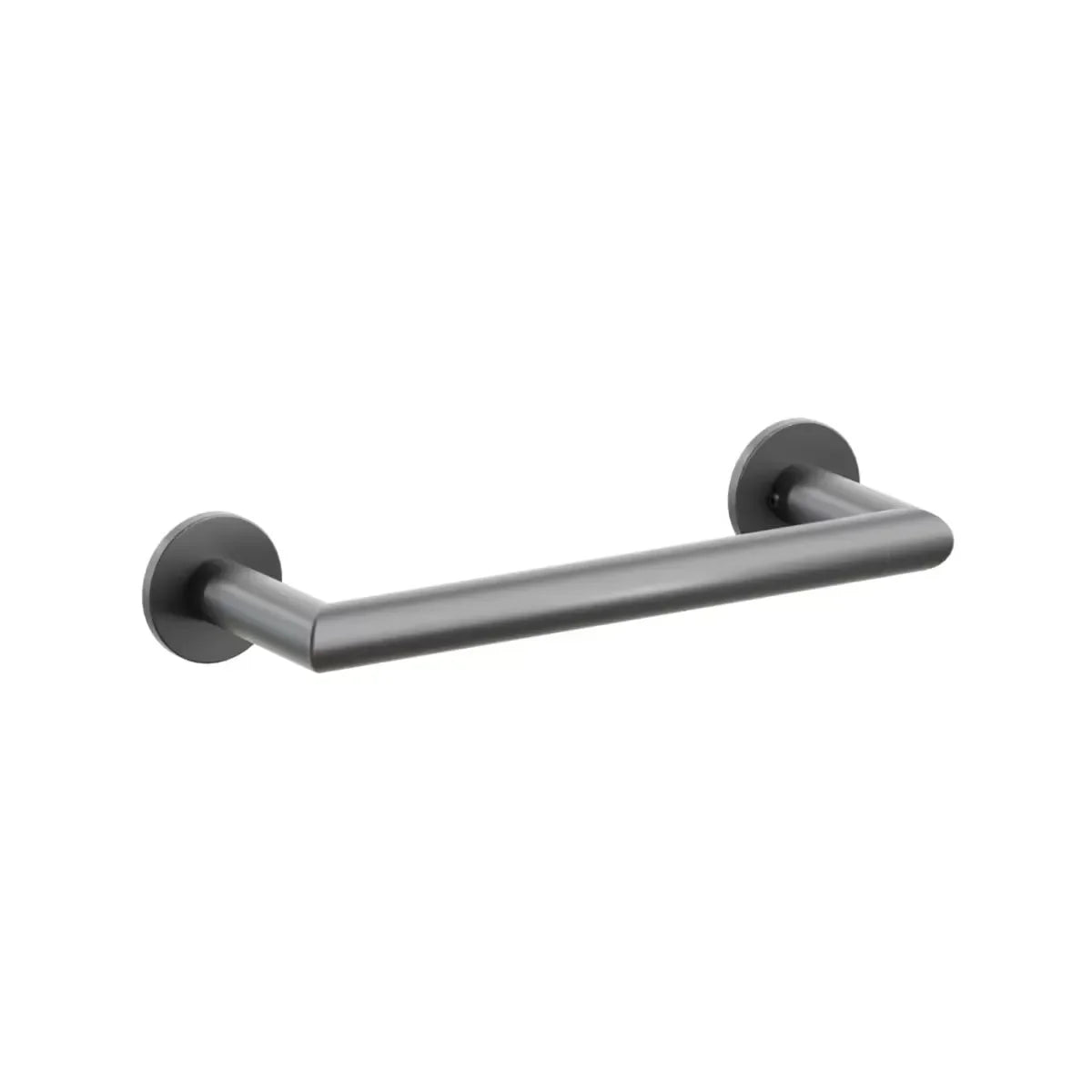 The Emtek Modern Tubular Towel Bar with Small Disc Rosette in Oil Rubbed Bronze finish.
