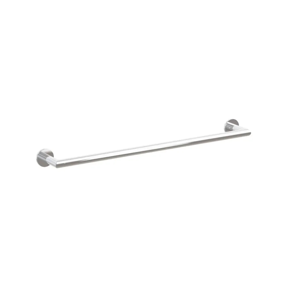 The Emtek Modern Tubular Towel Bar with Small Disc Rosette in Polished Chrome finish.