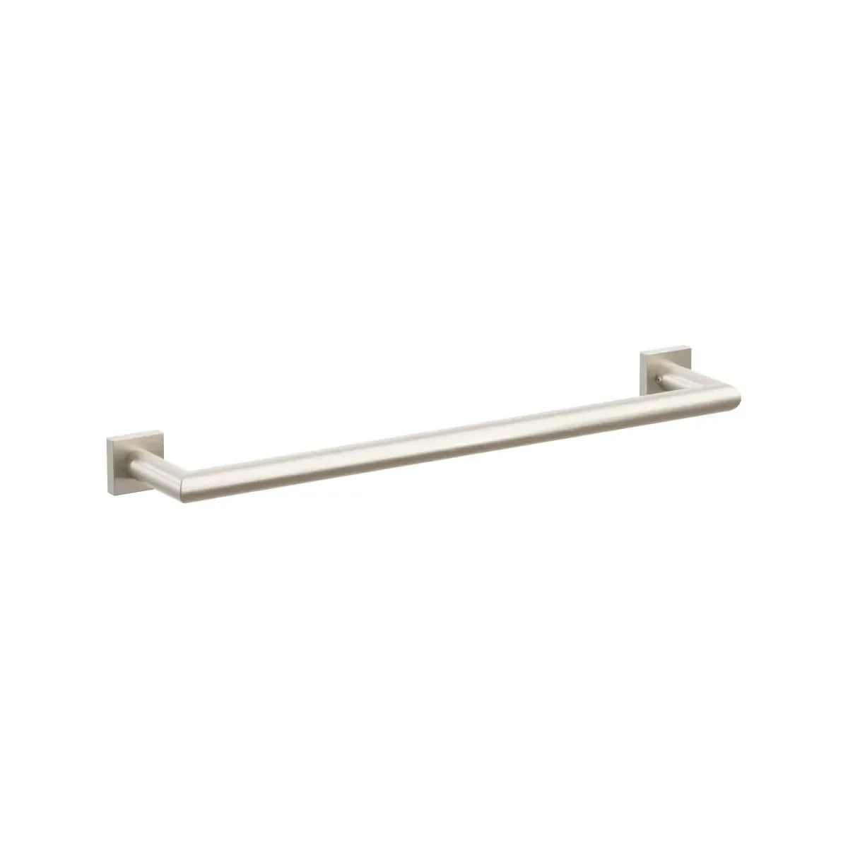 The Emtek Modern Tubular Towel Bar with Modern Small Square Rosette in finish.