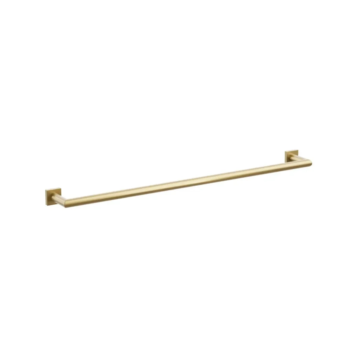 The Emtek Modern Tubular Towel Bar with Modern Small Square Rosette in finish.