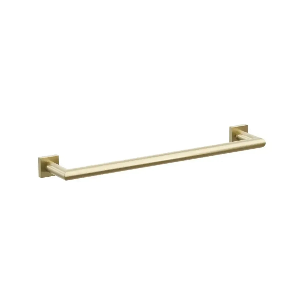Emtek Modern Tubular Towel Bar with Small Square Rosette in Satin Brass finish