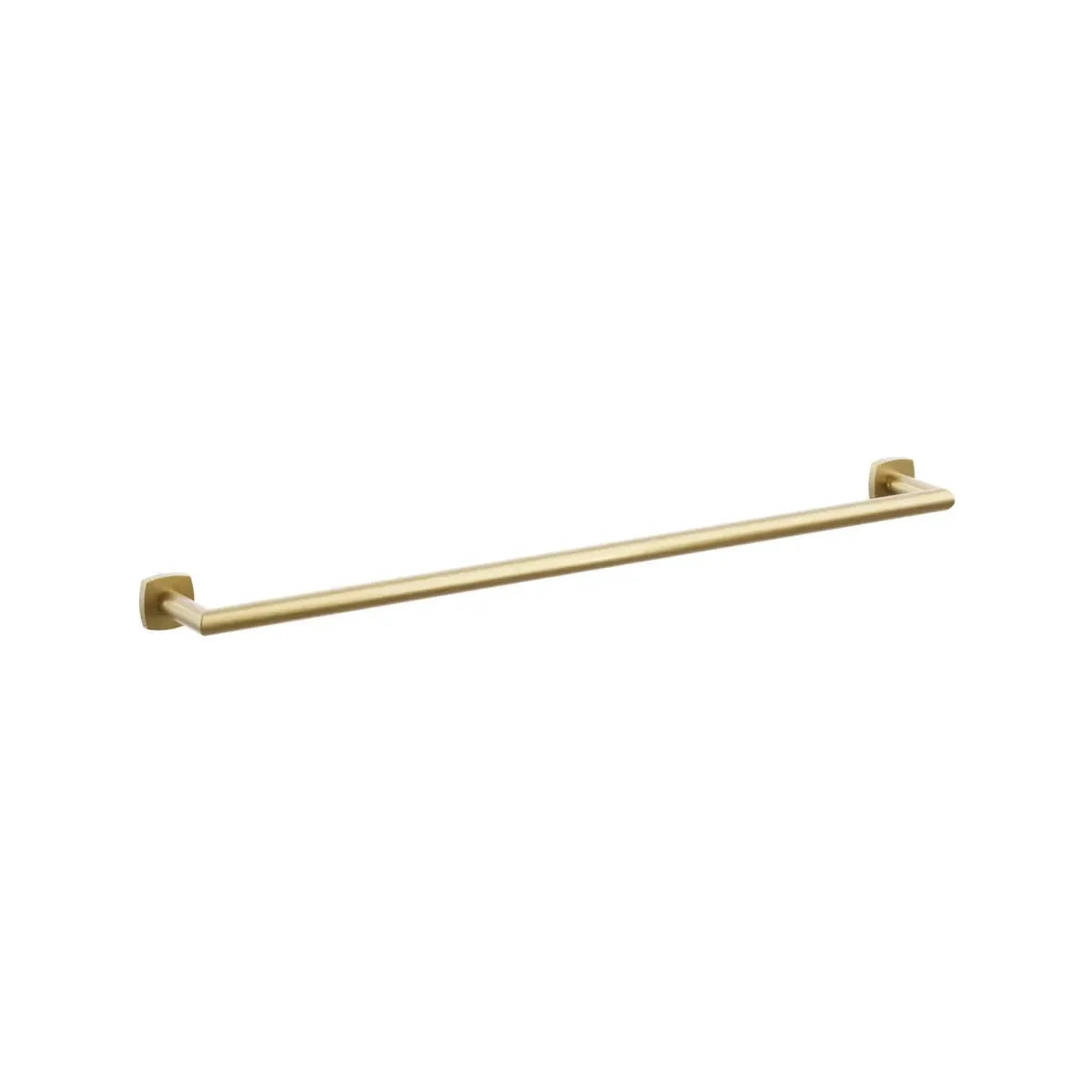 The Emtek Modern Tubular Towel Bar with Soft Square Rosette in French Antique finish.