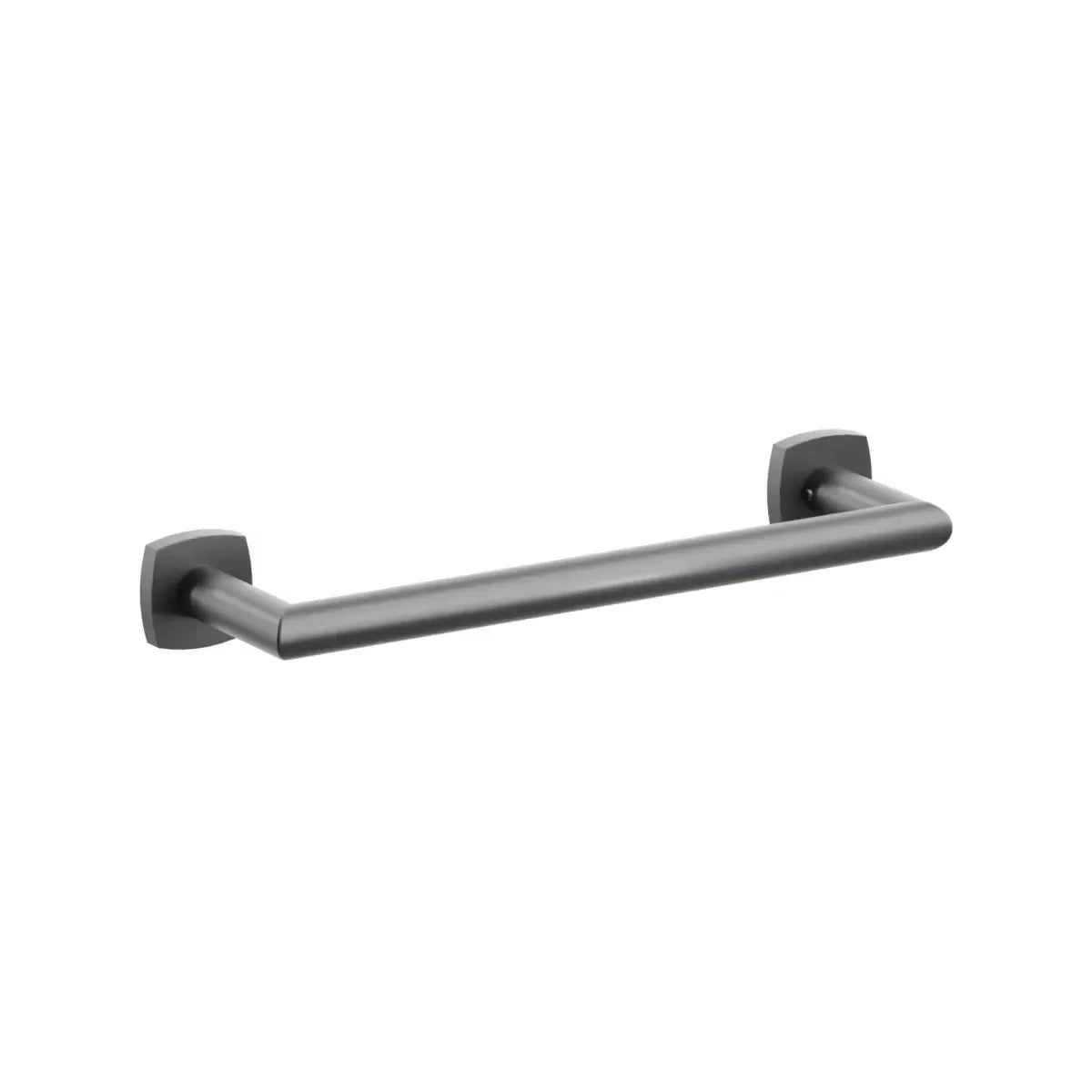 The Emtek Modern Tubular Towel Bar with Soft Square Rosette in Oil Rubbed Bronze finish.