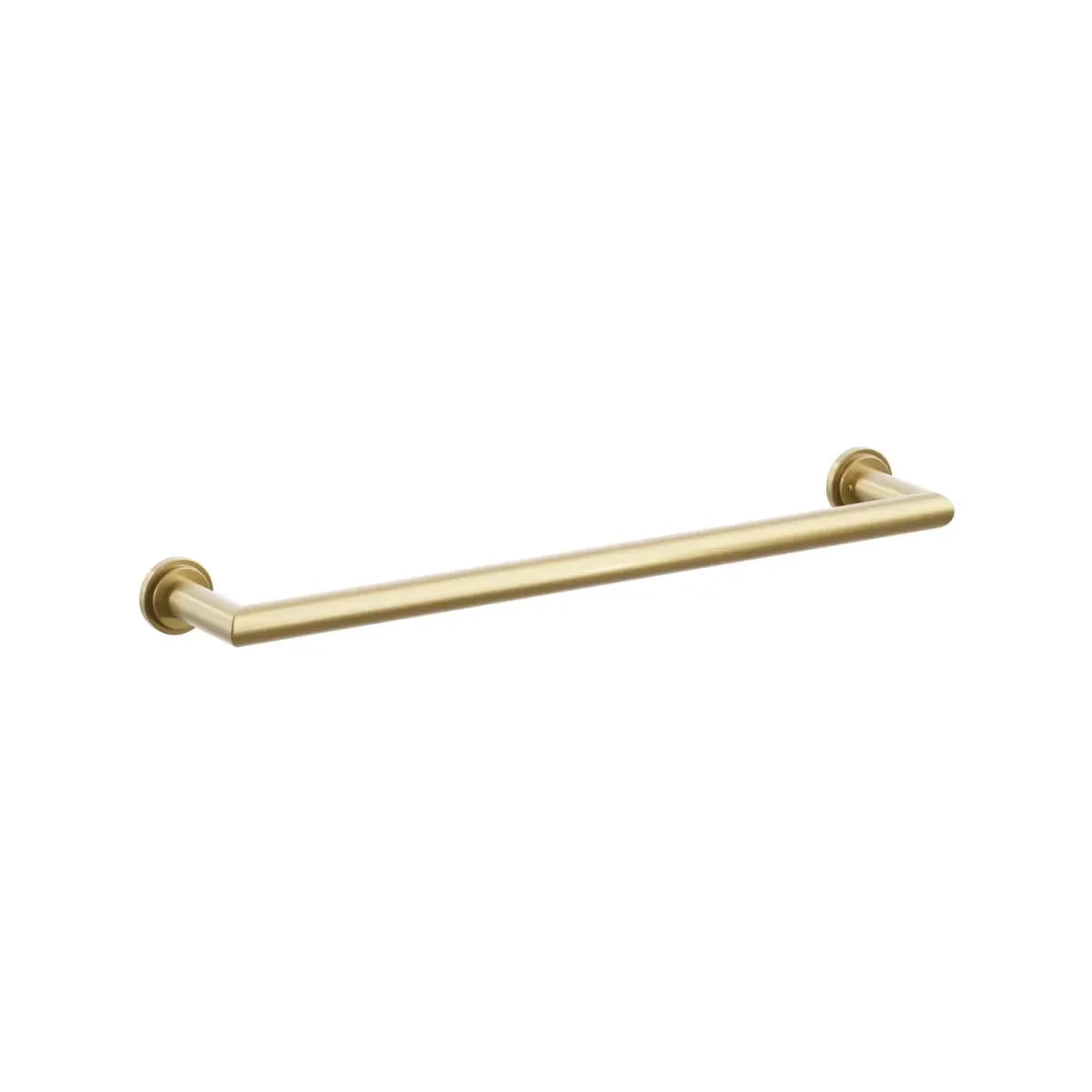 The Emtek Modern Tubular Towel Bar with Step Disk Rosette in French Antique finish.