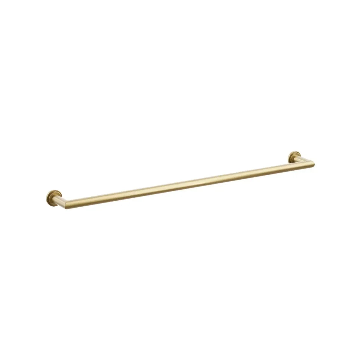 The Emtek Modern Tubular Towel Bar with Step Disk Rosette in French Antique finish.