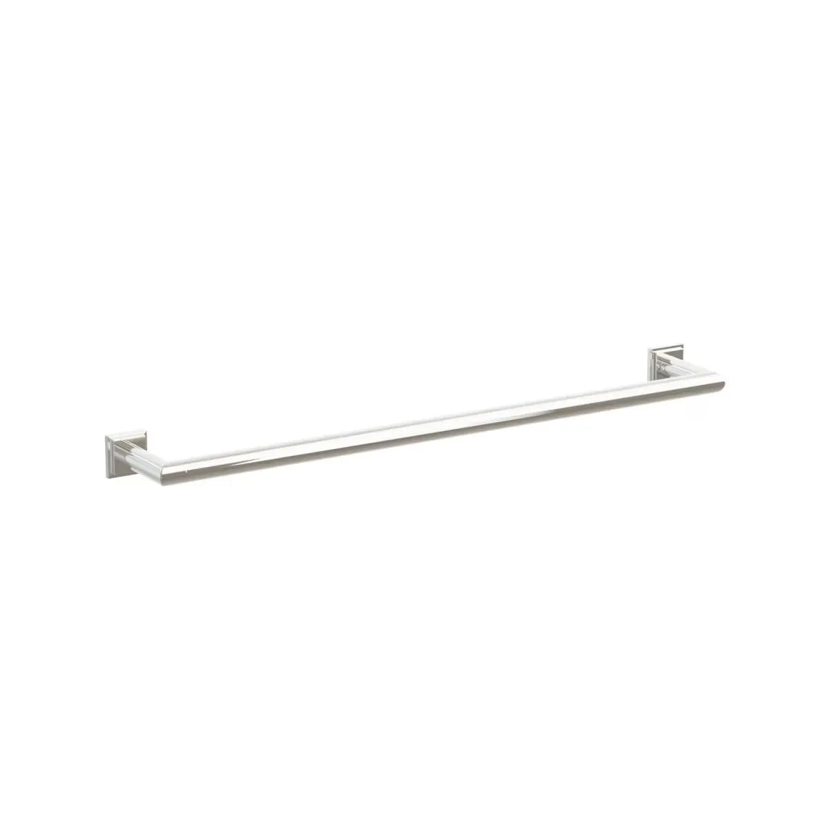 The Emtek Modern Tubular Towel Bar with Step Square Rosette in finish.