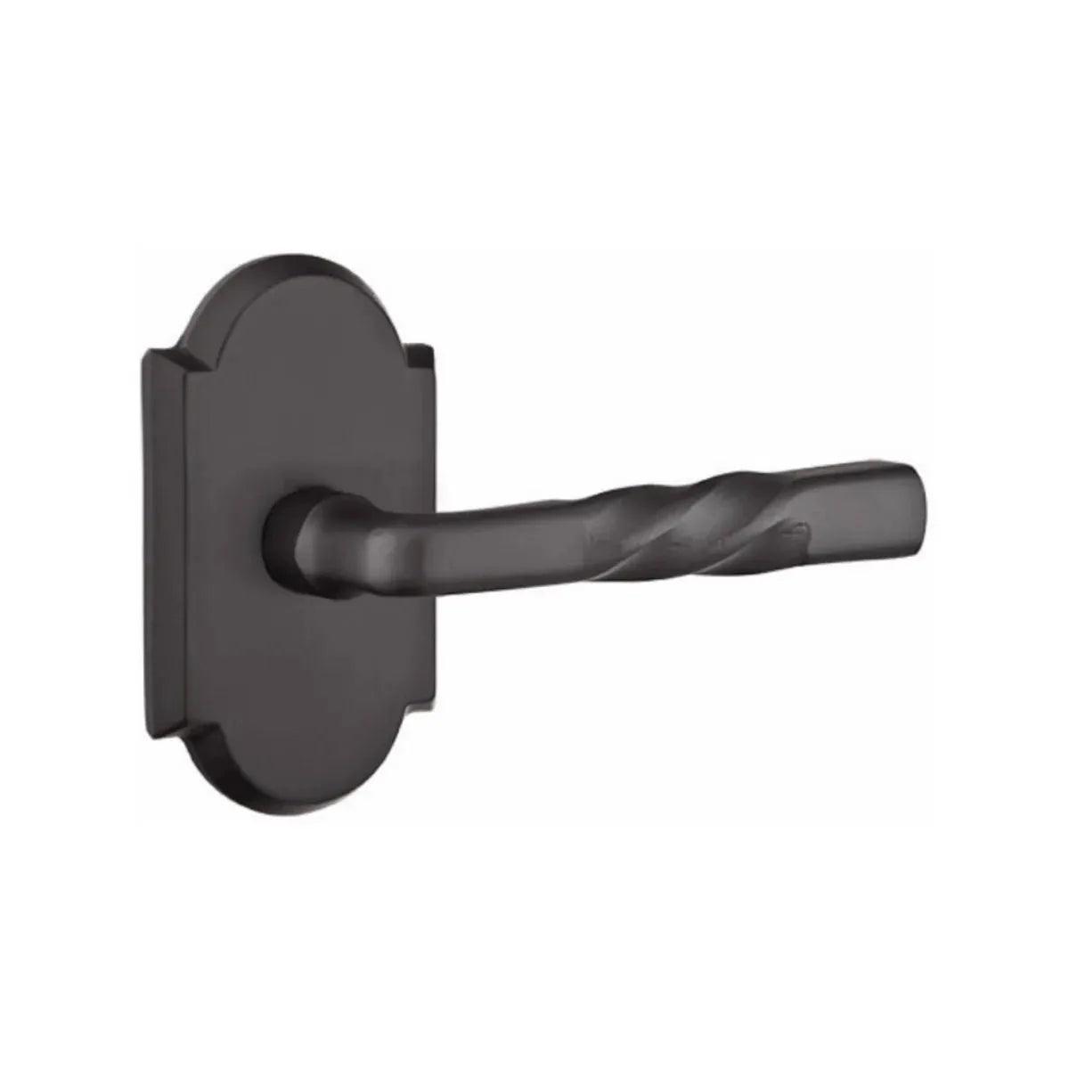 Emtek Montrose Lever With #1 Rosette in Flat Black Bronze Patina finish
