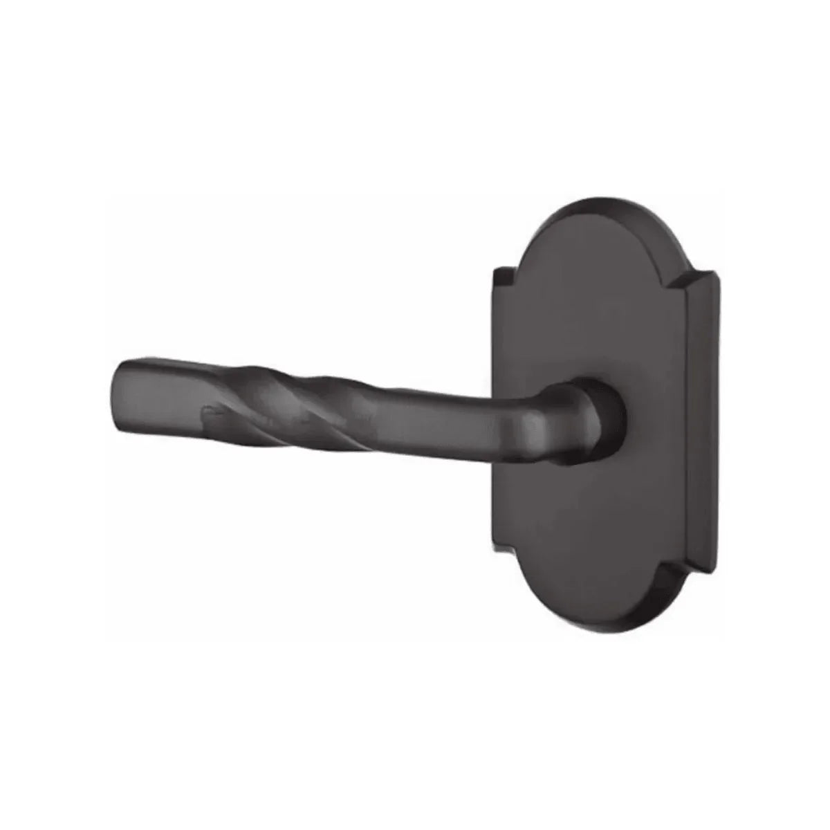 Emtek Montrose Lever With #1 Rosette in Flat Black Bronze Patina finish