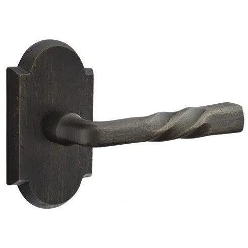 Emtek Montrose Lever With #1 Rosette in Medium Bronze Patina finish