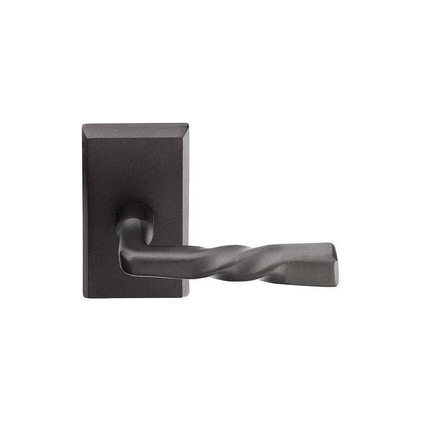 Emtek Montrose Lever With #3 Rosette Flat Black Bronze Patina