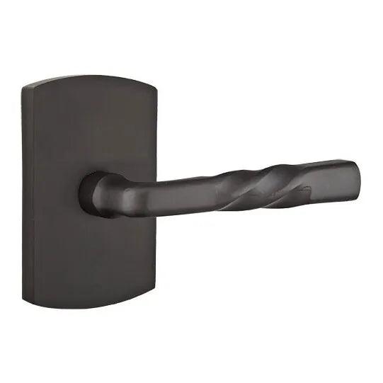 Emtek Montrose Lever With #4 Rosette Flat Black Bronze Patina