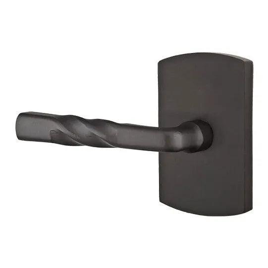 Emtek Montrose Lever With #4 Rosette Flat Black Bronze Patina