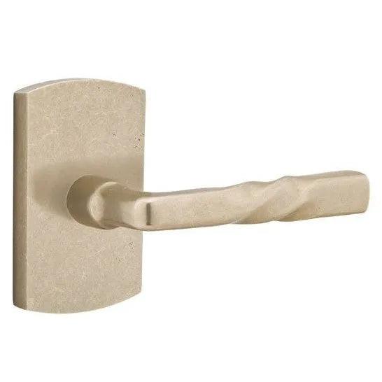Emtek Montrose Lever With #4 Rosette Tumbled White Bronze