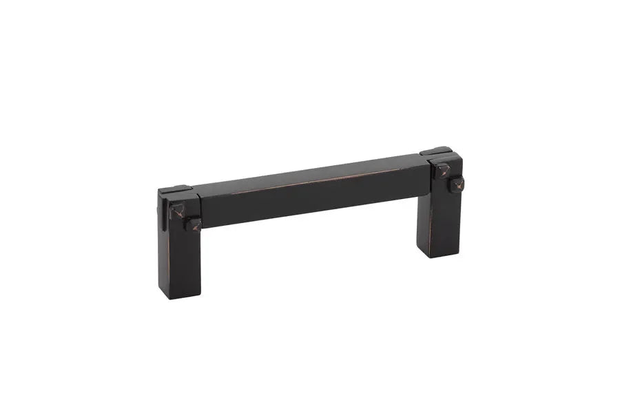 The Emtek Mortise & Tenon Cabinet Pull, 3" Center to Center in Oil Rubbed Bronze finish