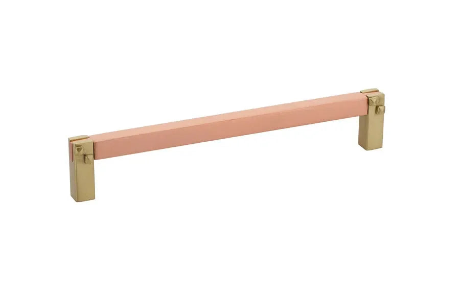 The Emtek Mortise & Tenon Cabinet Pull, 6" Center to Center in Satin Brass finish
