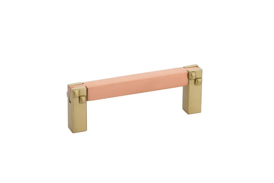 The Emtek Mortise & Tenon Cabinet Pull, 3" Center to Center in Satin Brass finish