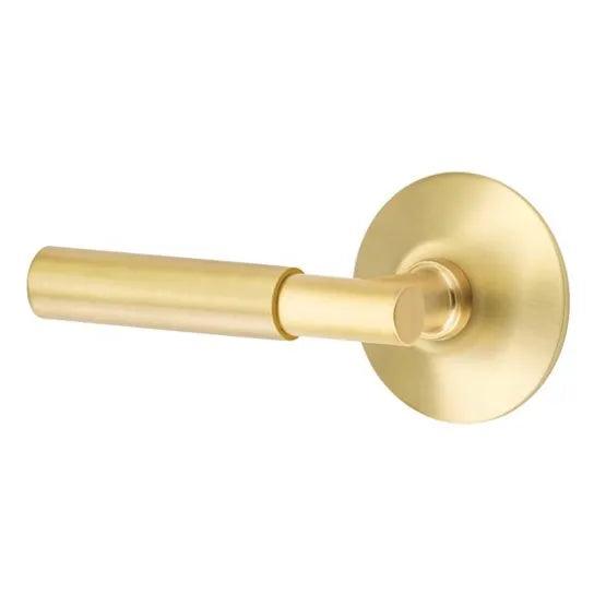 Emtek Myles Lever With Modern Rosette in Satin Brass finish