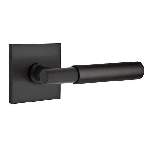Emtek Myles Lever With Square Rosette in Flat Black finish
