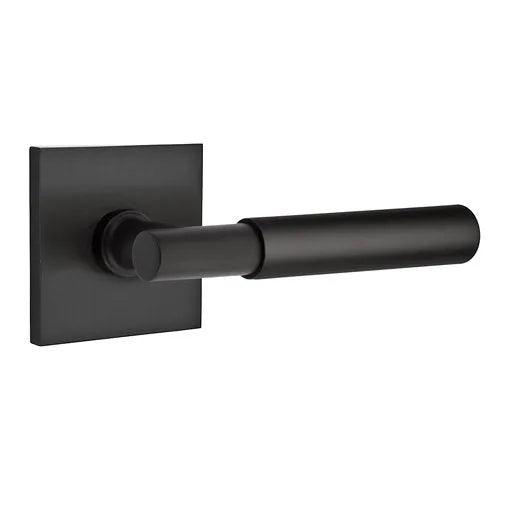 Emtek Myles Lever With Square Rosette in Flat Black finish