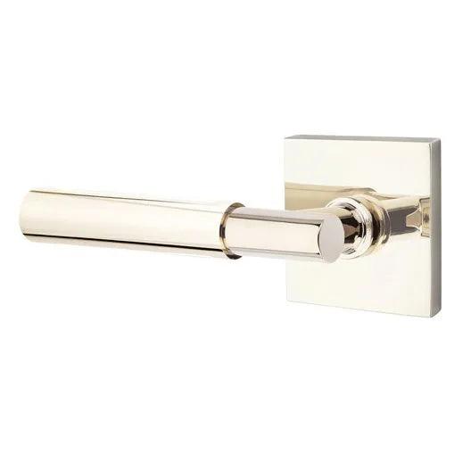 Emtek Myles Lever With Square Rosette in Lifetime Polished Nickel finish