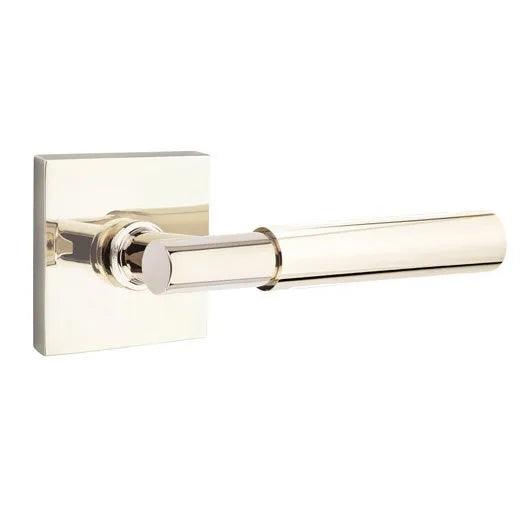 Emtek Myles Lever With Square Rosette in Lifetime Polished Nickel finish