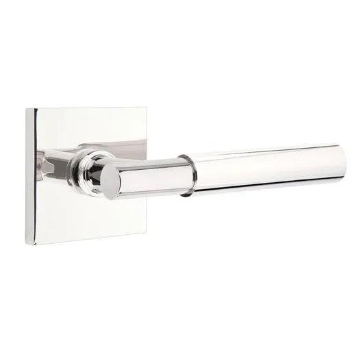 Emtek Myles Lever With Square Rosette in Polished Chrome finish