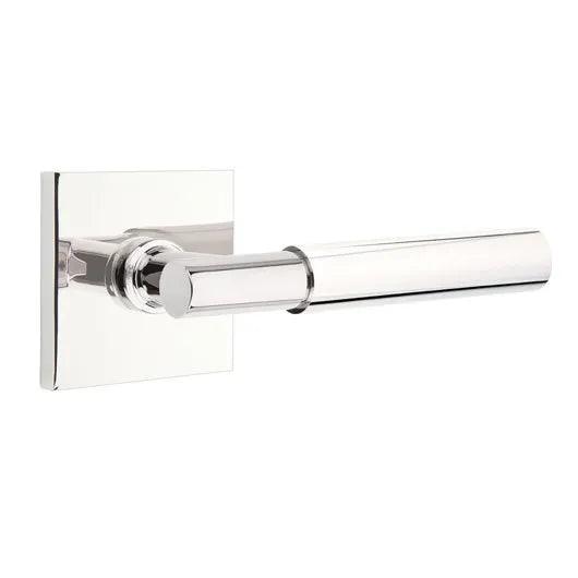 Emtek Myles Lever With Square Rosette in Polished Chrome finish
