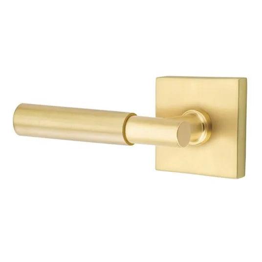 Emtek Myles Lever With Square Rosette in Satin Brass finish