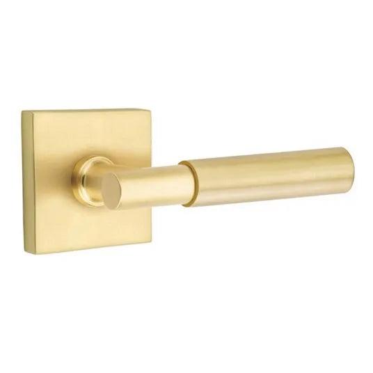 Emtek Myles Lever With Square Rosette in Satin Brass finish