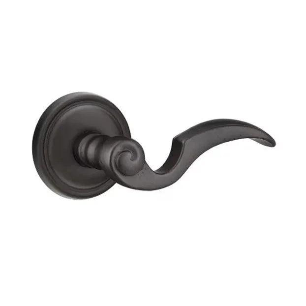 Emtek Napoli Lever With #12 Rosette Flat Black Bronze Patina