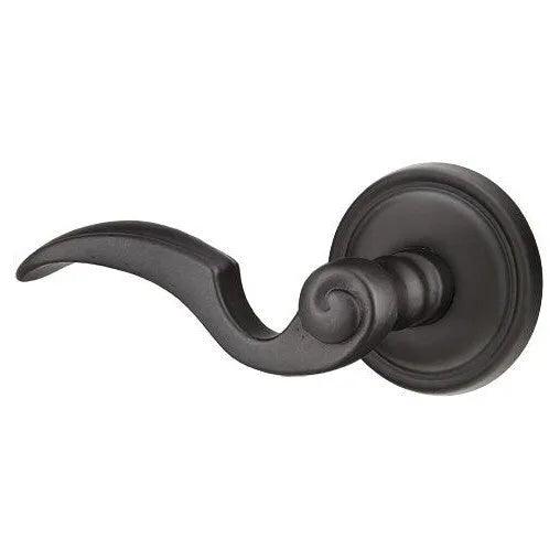 Emtek Napoli Lever With #12 Rosette Flat Black Bronze Patina